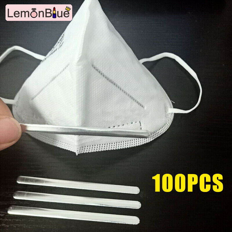 Gambar LemonBlue 50 100 200Pcs 90mm Aluminum Strip Nose Bridge for Face DIY Making Accessories Crafts