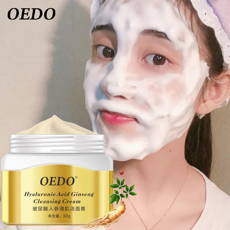 Gambar OEDO Hyaluronic Acid Ginseng Extract Face Cleanser Facial Scrub Cleansing Acne Treatment Blackhead Remover Pimples Pores Skin Care