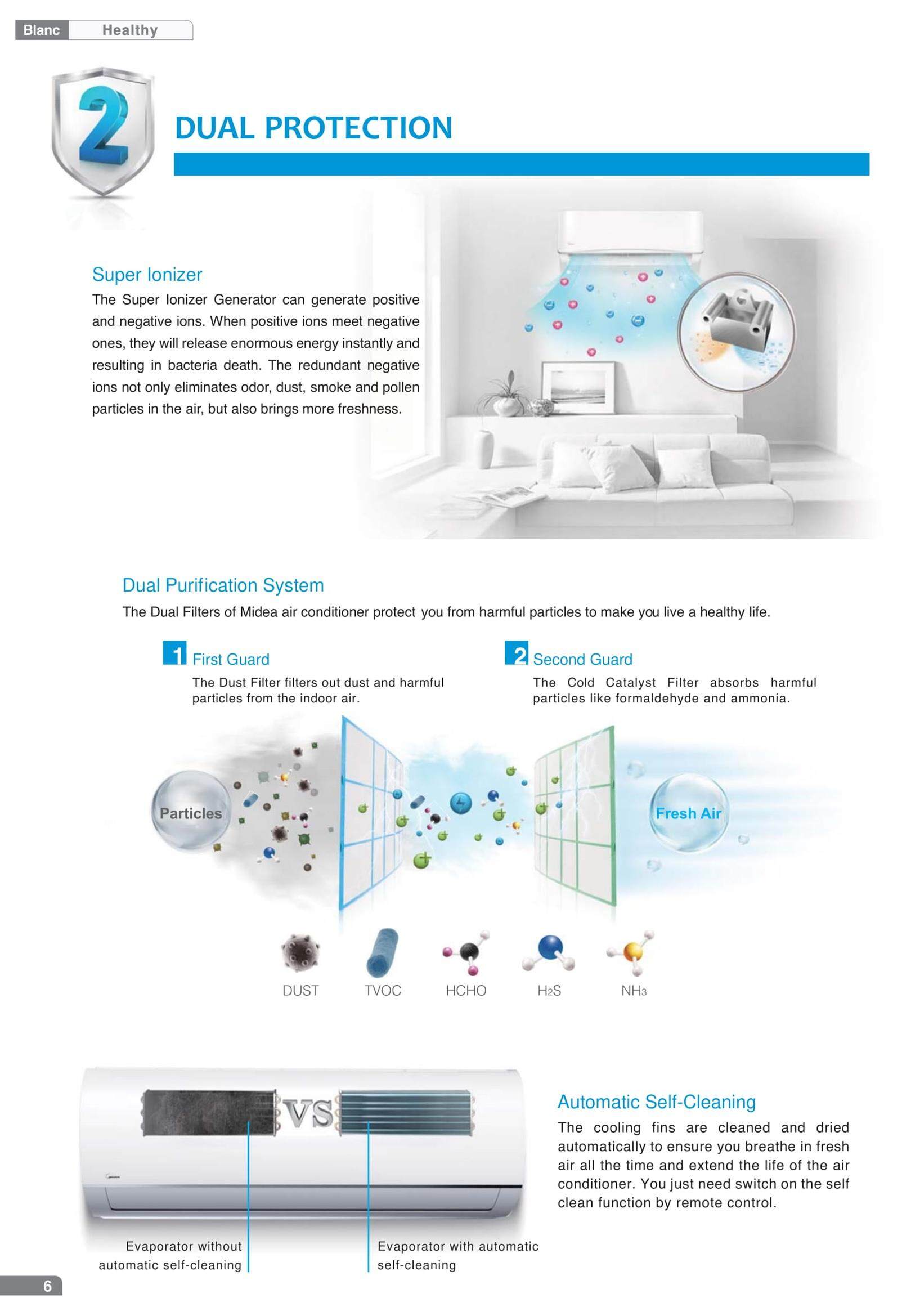 Midea 1.5HP R410A Inverter Ionizer Air Conditioner MSMA12CRDN1 Seng Huat