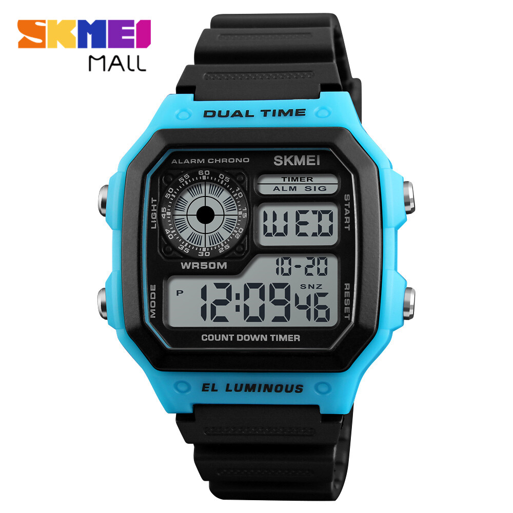 Đồng Hồ Thể Thao Nam SKMEI 1299 Báo Thức Kép Thời Gian Báo Thức Hàng Ngày Báo Lại Chuông Báo Giờ Hàng Giờ Nhắc Nhở Đồng Hồ Bấm Giờ Đếm Ngược Lịch 50M Đèn Nền Chống Nước