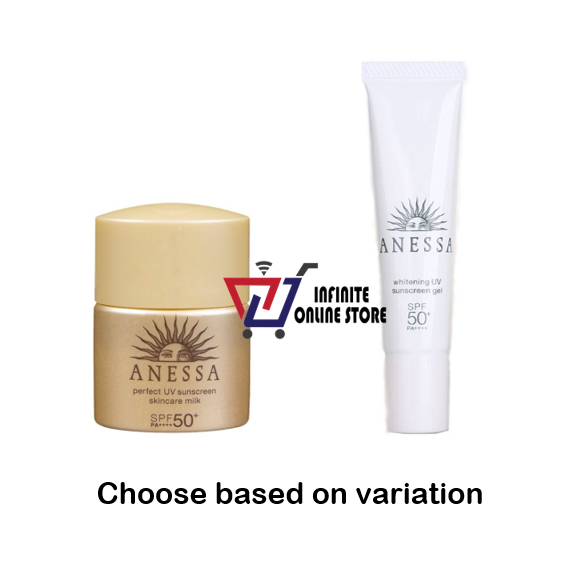 Gambar ANESSA Perfect UV Sunscreen Milk SPF50+ PA++++ (12ml)   Whitening Perfect UV Sunscreen Gel Trial Kit (15g)