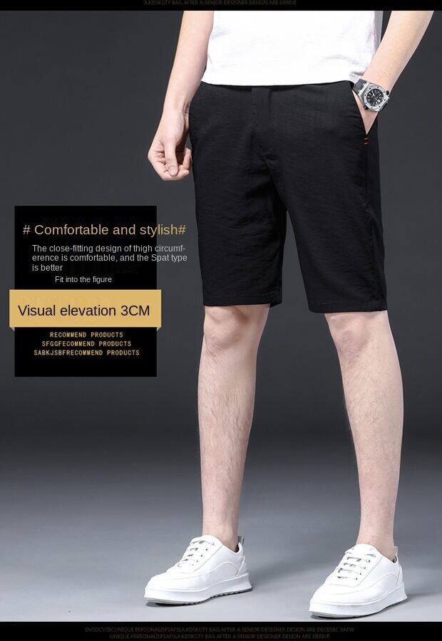 Summer ice silk thin five-point sports casual shorts cropped trousers for men latest Korean style trendy loose all-match