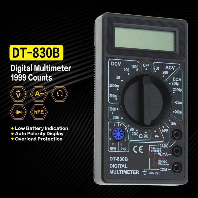 A830L 830 DT9205A 9205 LCD Digital Multimeter Meter DC AC Current