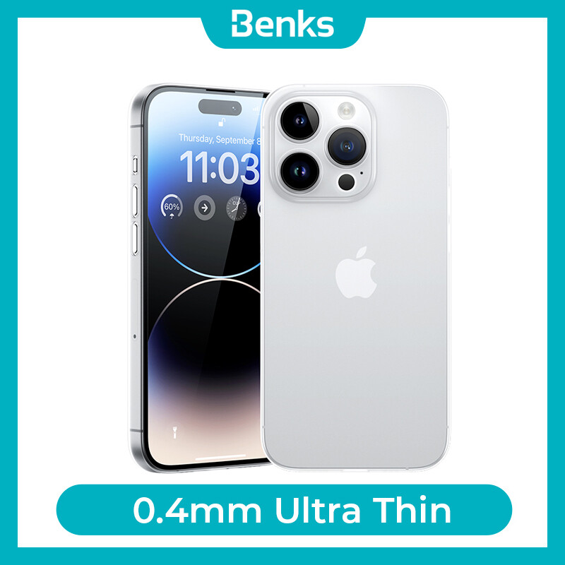 Benks 0.4Mm siêu mỏng PP Matte Trường Hợp Đối Với iPhone 14 Pro Max phần lưng bảo vệ toàn bộ Bìa Chống-Vân Tay Hỗ Trợ Không Dây Sạc Vỏ