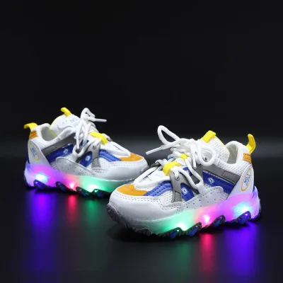SABBG MALL shoes for kids girl shoes for kids Children Kids Baby Girls Boys Sneakers Bling Led Light Luminous Sport Shoes (3)