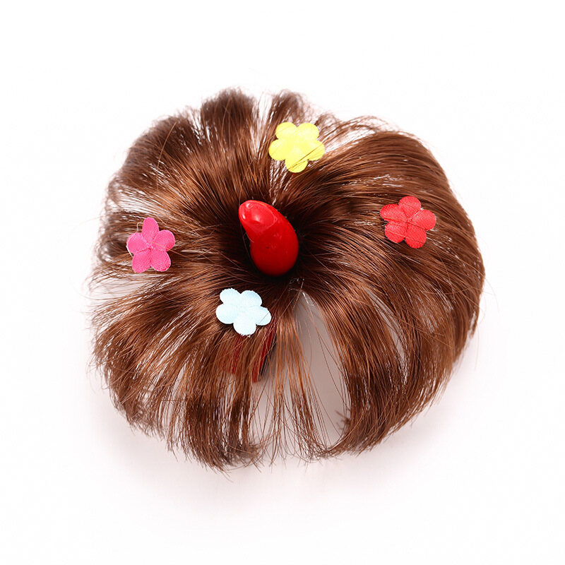 Tóc Giả Trẻ Em TSE Với Kẹp Tóc Tóc Giả Nữ Công Chúa, Kiểu Búi Tóc Hoa Cài Tóc Kẹp Bé Gái, Phụ Kiện Tóc P08 1 Pair
