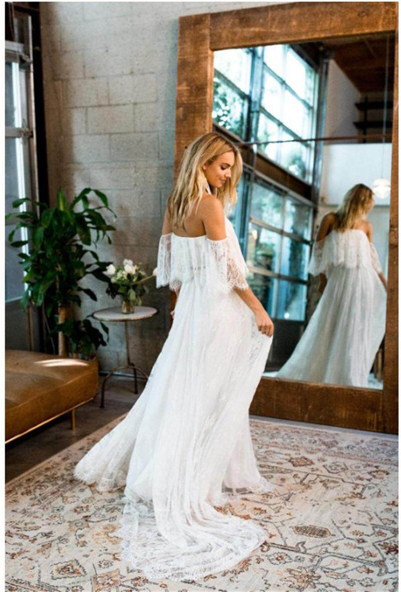 Maternity Photography Prop Maternity Dresses For Photo Shoot Lace Maxi Gown Clothes 2019 Off Shoulder Women Pregnancy Dress (2)