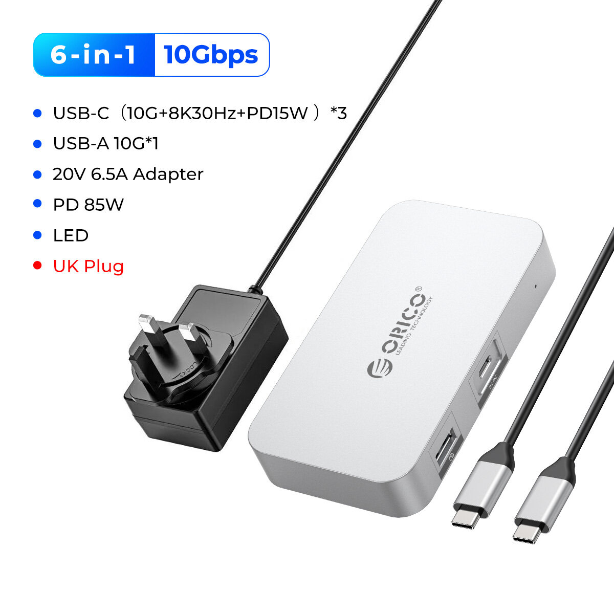 ORICO 40gpsb USB C HUB pd85w 8K 30Hz 5K 60Hz 4K 60Hz hiển thị hỗ trợ chuỗi xích Daisy mở rộng cho hệ