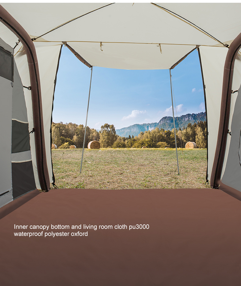 CAMELCROWN 4-5 persons Inflatable Travel Resident Tent Outdoor Selfdriving Rainproof Windproof Camping Two-room And One-Hall Multi-Person Tent