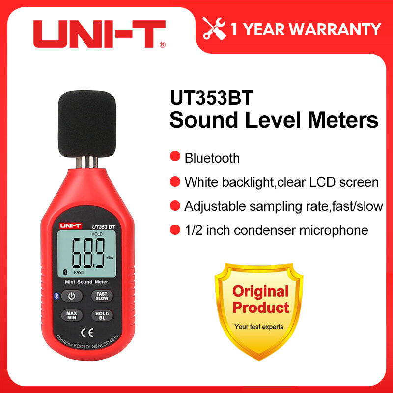 Máy đo mức âm thanh uni-t ut353bt máy đo tiếng ồn bluetooth kỹ thuật số máy đo mức âm thanh giám sát decibel 30-130db