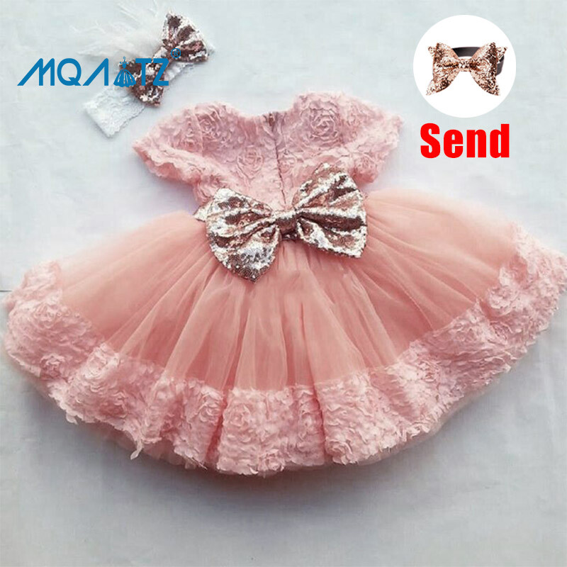 , Đầm Bé Gái Đính Kim Sa Màu Vàng Kim Váy Sinh Nhật Đầu Tiên Cho Bé Gái, Trang Phục Công Chúa Đám Cưới Tiệc Cưới Nơ Lớn Lễ Rửa Tội L1941XZ