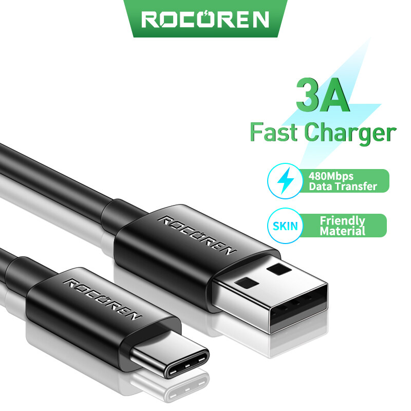 Rocoren USB Type C Fast Charger Data Cord 3A USB C Cable for Xiaomi Mi