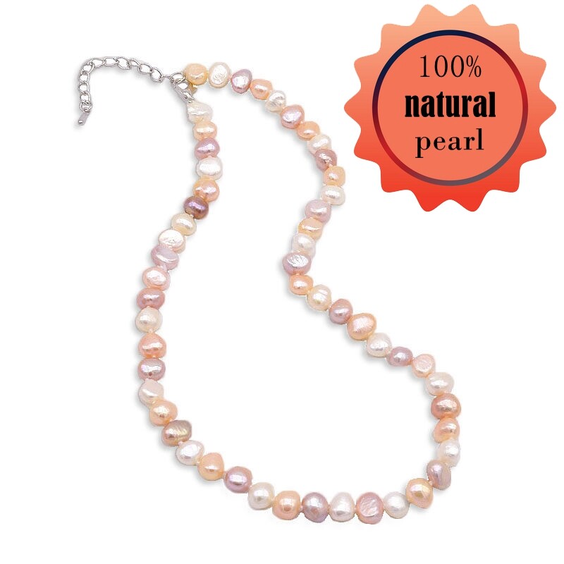 Vòng Cổ Ngọc Trai Vòng Cổ Màu Ngọc Trai Nước Ngọt Tự Nhiên Vòng Cổ Baroque Nhỏ Không Đều Quà Tặng Màu Đen/Trắng/Tím/Màu Cho Bé Gái