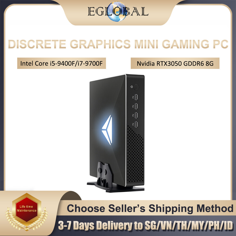 Eglobal Gaming Desktop Computer Laptop Intel Core i3-9100F i5-9400F i7-9700F RTX 3050 8G 3 Display 4k 60Hz Max 64G DDR4 RAN 1TB NVME SSD PCIE to gaming Mini PC ราคา 37,467 บาท*ส่งฟรี