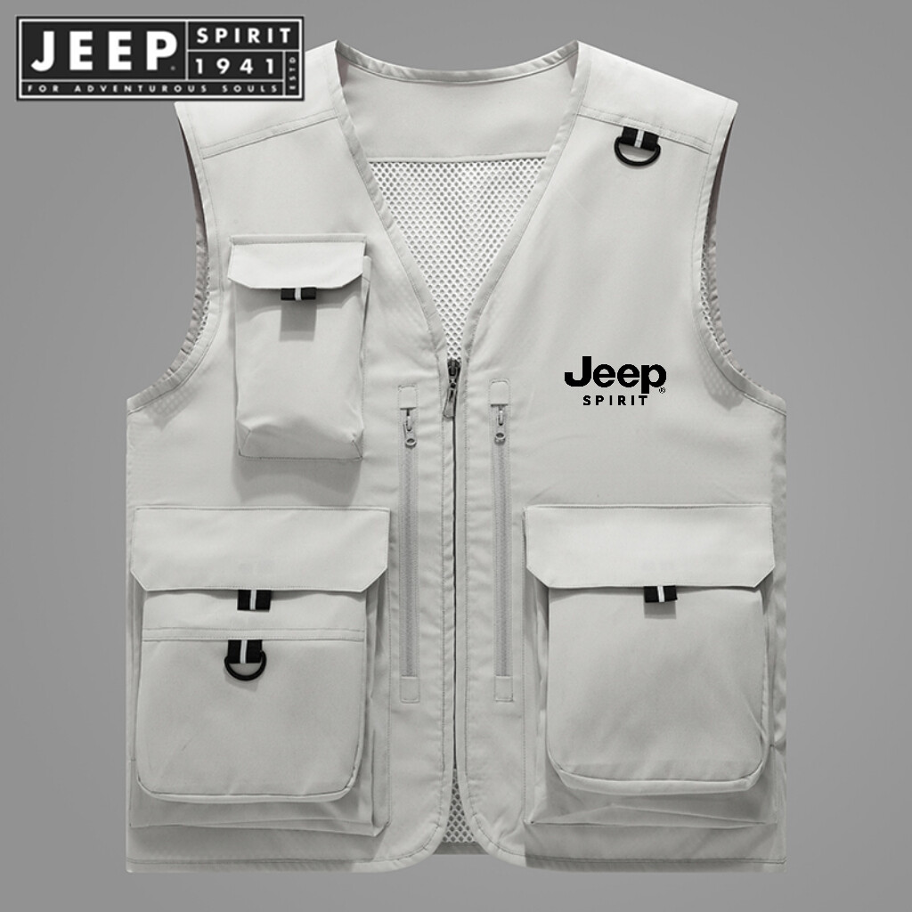 JEEP SPIRIT 1941 ESTD Nam Nhiều Túi Áo Ba Lỗ Lớn Áo Ba Lỗ Nam Quân Đội Thường Ngày Áo Ba Lỗ Không Tay Áo Khoác Thời Trang M-5XL