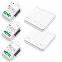 สวิตช์แผงผนังไร้สายอัจฉริยะ RF 433Mhz 110V 220V 86 1/2/3gang ตัวรับสัญญาณรีเลย์ขนาดเล็ก สวิตช์ไฟ LED สำหรับบ้าน