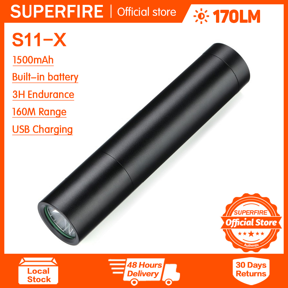 Superfire S11-X Đèn pin Led siêu sáng đèn pin mini đèn lồng cắm trại 4 chế độ chuyển đổi đèn xe đạp chống nước được xây dựng trong pin