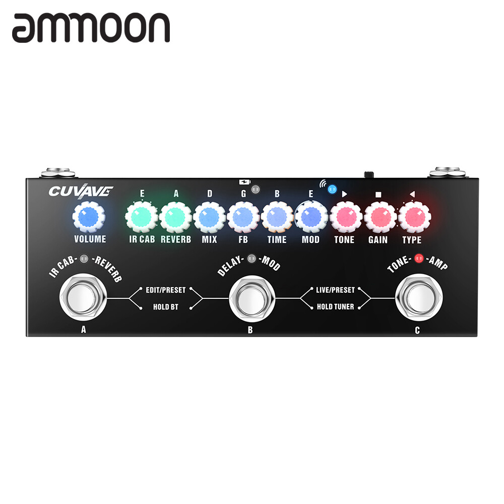 [okoogee]【Ready Stock】CUVAVE CUBE BABY Electric Guitar Combined Effect Pedal with Wireless Music Playback Phone Recording Audio Interface Function