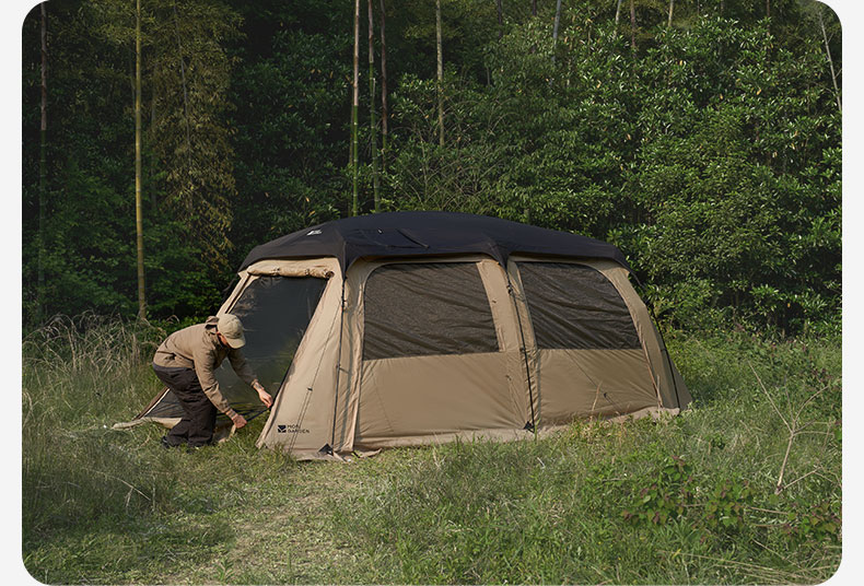 MOBI GARDEN Campingzelt, Familienzelt, großer Raum, wasserdicht, Sonnenschutz im Freien