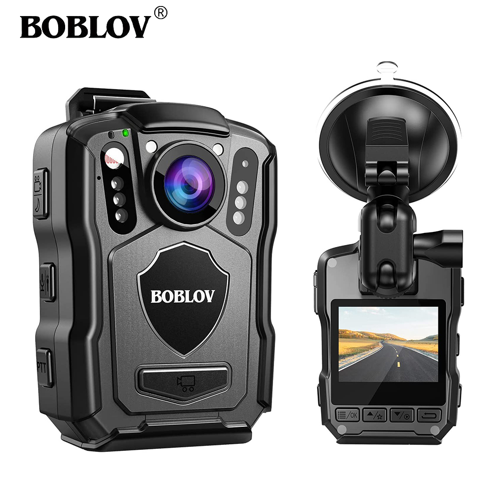 กล้องถ่ายรูป กล้องดิจิตอลมิลเลอร์เลส Boblov M5 2K Body Camera เพื่อความปลอดภัยด้วย GPS, 1440P กล้องพกพาตำรวจ IR Night Vision Camcorder, กันน้ำ IP67, มุม 170 สำหรับการบังคับใช้กฎหมายพร้อมที่ยึดติดรถยนต์