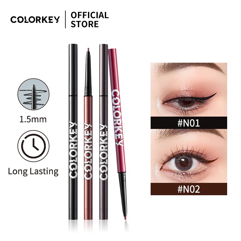 Gambar Colorkey Gel Eyeliner Pencil Long lasting Quick Dry Waterproof Sweatproof Eye Makeup Cosmetic 0.05g