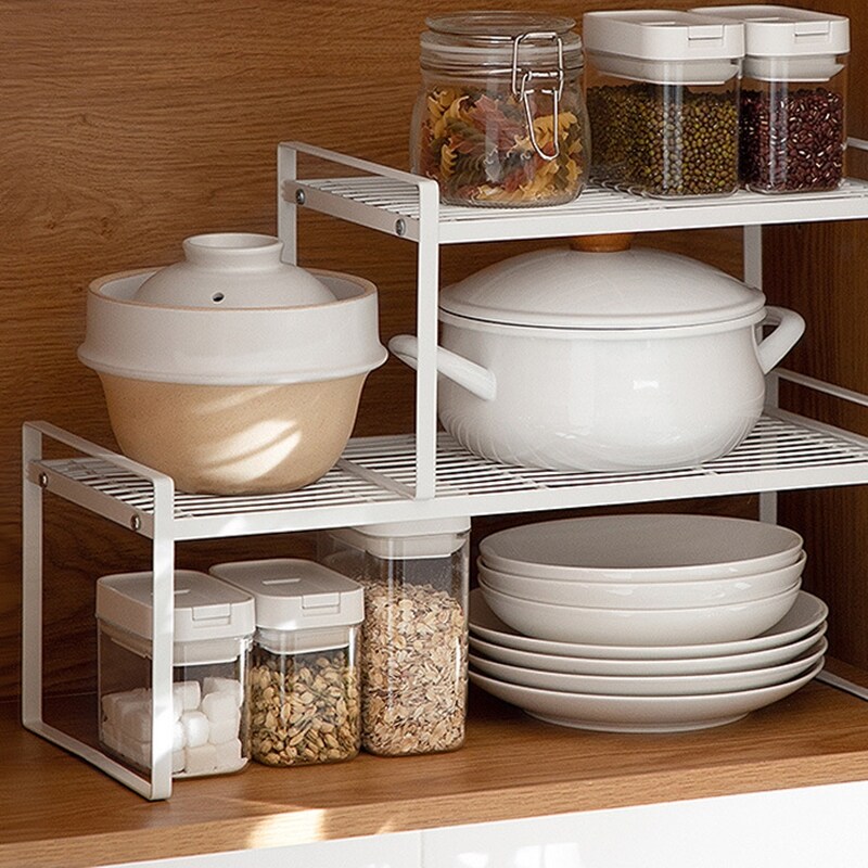 Gambar ?elazny styl japo?ski nieperforowany warstwowy stojak na przyprawy kuchenne rega? z pó?kami do przechowywania