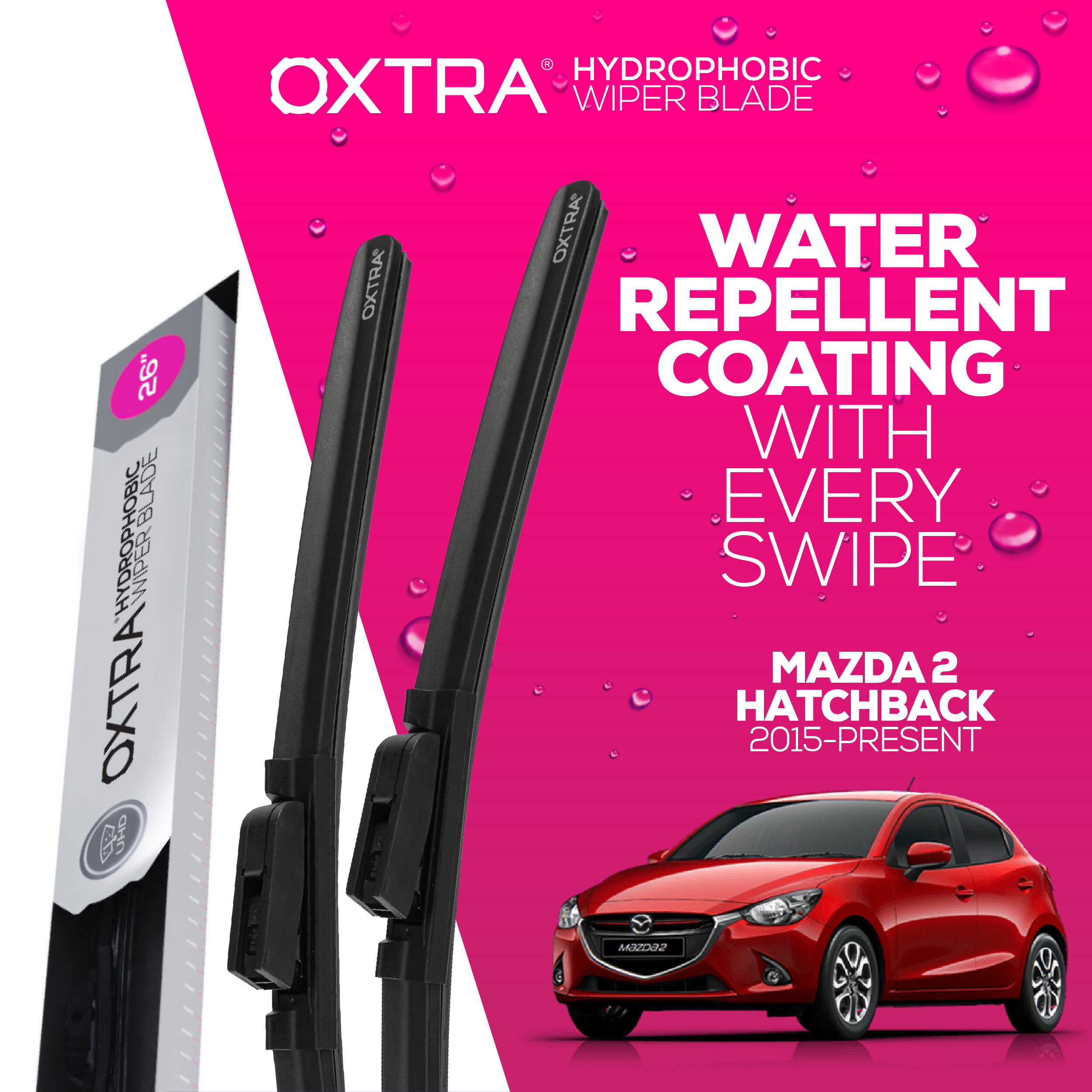 ที่ปัดน้ำฝน Trapo Hydrophobics Mazda 2 Hatchback (2015-Present) ราคา 950 บาท*ส่งฟรี