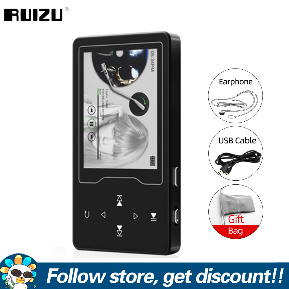 RUIZU Máy Nghe Nhạc MP3 MP4 D08 Kèm Loa Tích Hợp Máy Nghe Nhạc Lossless HiFi Nhỏ Gọn Máy Phát Âm Thanh Màn Hình Màu Lớn HD 2,4 Inch Walkman Với Đài FM Sách Điện Tử Ghi Âm Giọng Nói A-B Máy Phát Video Lặp Lại Hỗ Trợ Thẻ TF Lên Đến 64GB