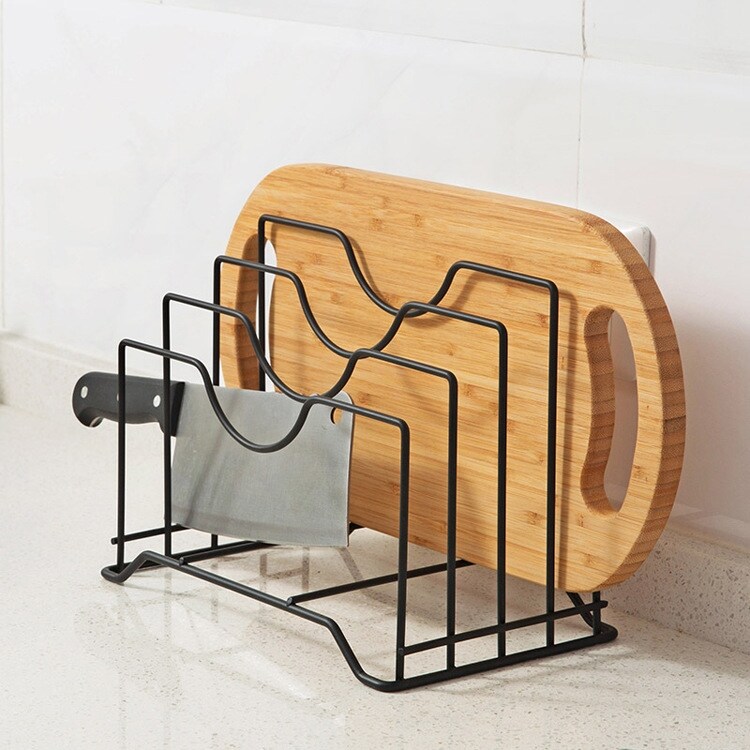 Gambar Racks amp; Holders for Cutting Board Creative Metal Wrought Multi purpose Pot Cover Knife Board Kitchen Shelf Kitchen Utensils