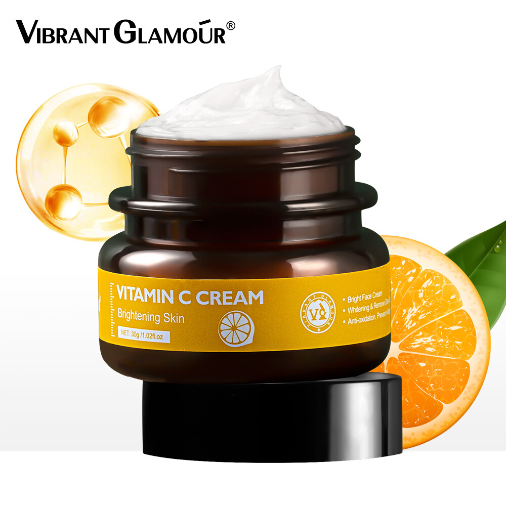Gambar VIBRANT GLAMOUR Nature Vitamin C Face Cream Brightening Whitening Moisture Cream for Face Facial VC Freckles 30g