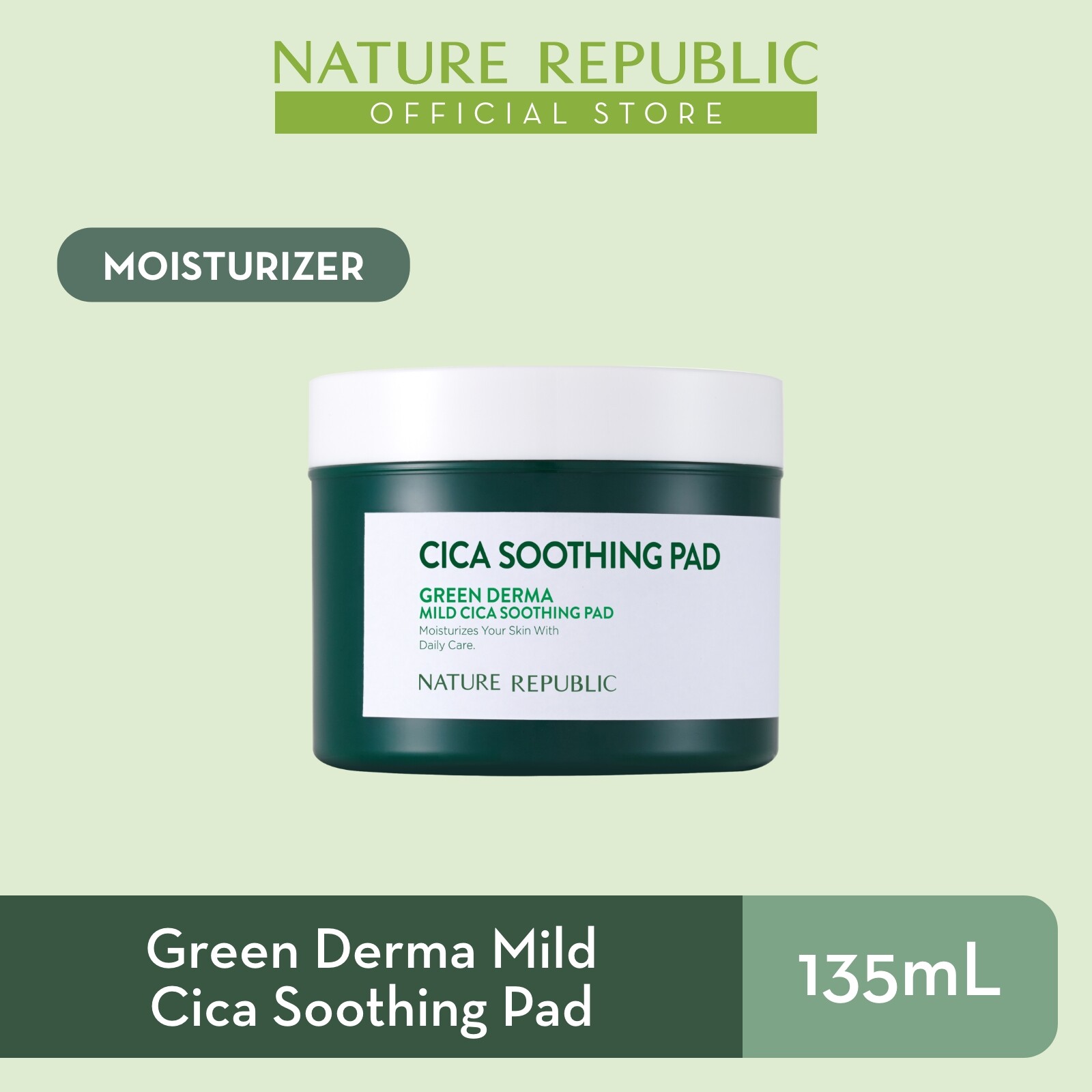 Gambar Nature Republic Green Derma Mild Cica Soothing Pad   for Sensitive Skin (135 mL   90ea)