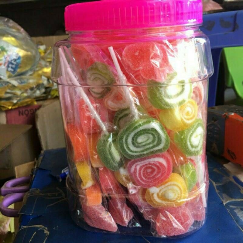 Lọ 30 Que Kẹo Dẻo Xiên 4 Bánh ( Sỉ Đồ Trẻ Em)