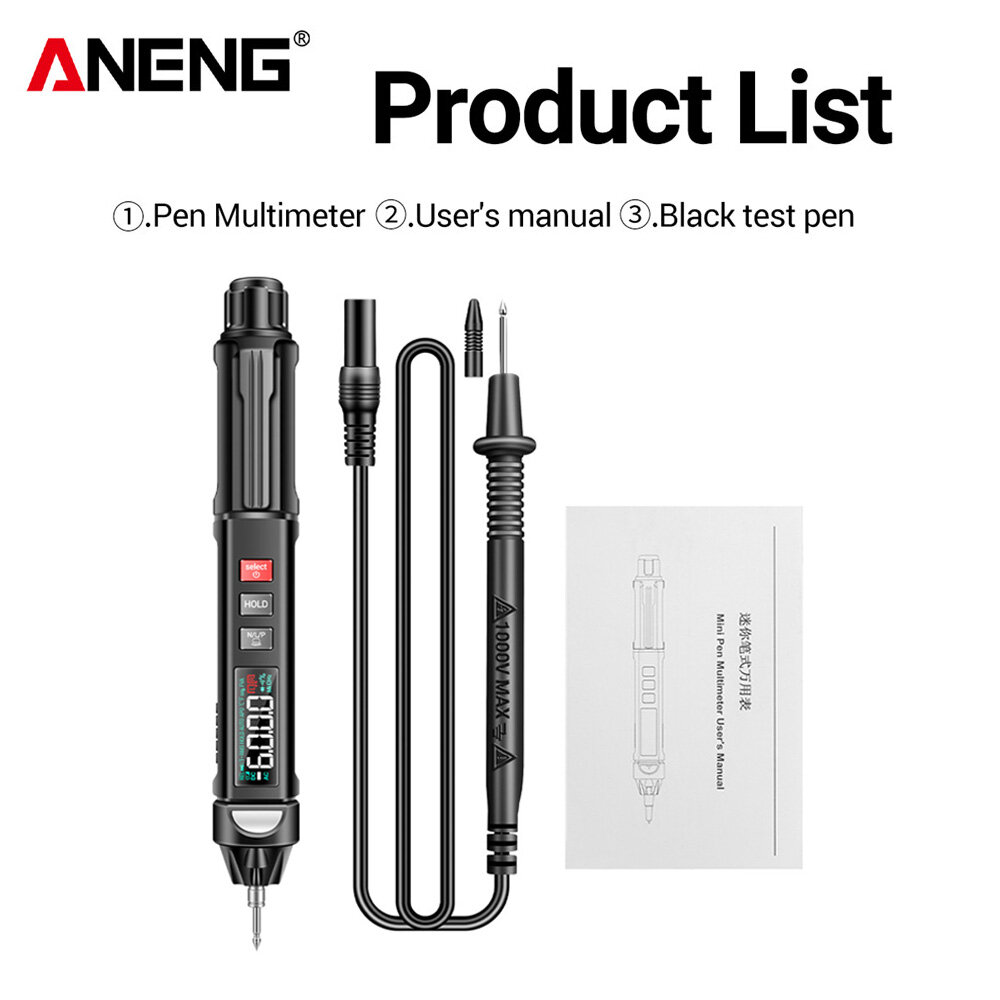 Aneng đồng hồ vạn năng phát sóng giọng nói thông minh đếm 6000 số kỹ thuật số a3009 bút kiểm tra cảm biến đồng hồ đo điện áp không tiếp xúc còi báo khác