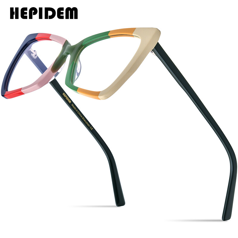 HEPIDEM Multicolor Acetate Optical Glasses Frame Women 2023 New Design