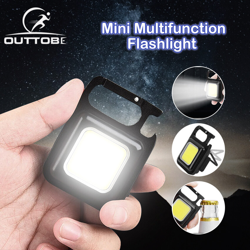 Outtobe Đèn Flash LED Mini Đèn Làm Việc Kẹp Bỏ Túi Đèn Pin Cầm Tay Móc KHóa Đèn Flash COB Độ Sáng Cao Sạc USB Cho Cắm Trại Ngoài Trời Đèn Móc Khóa Nút Chai Nhỏ