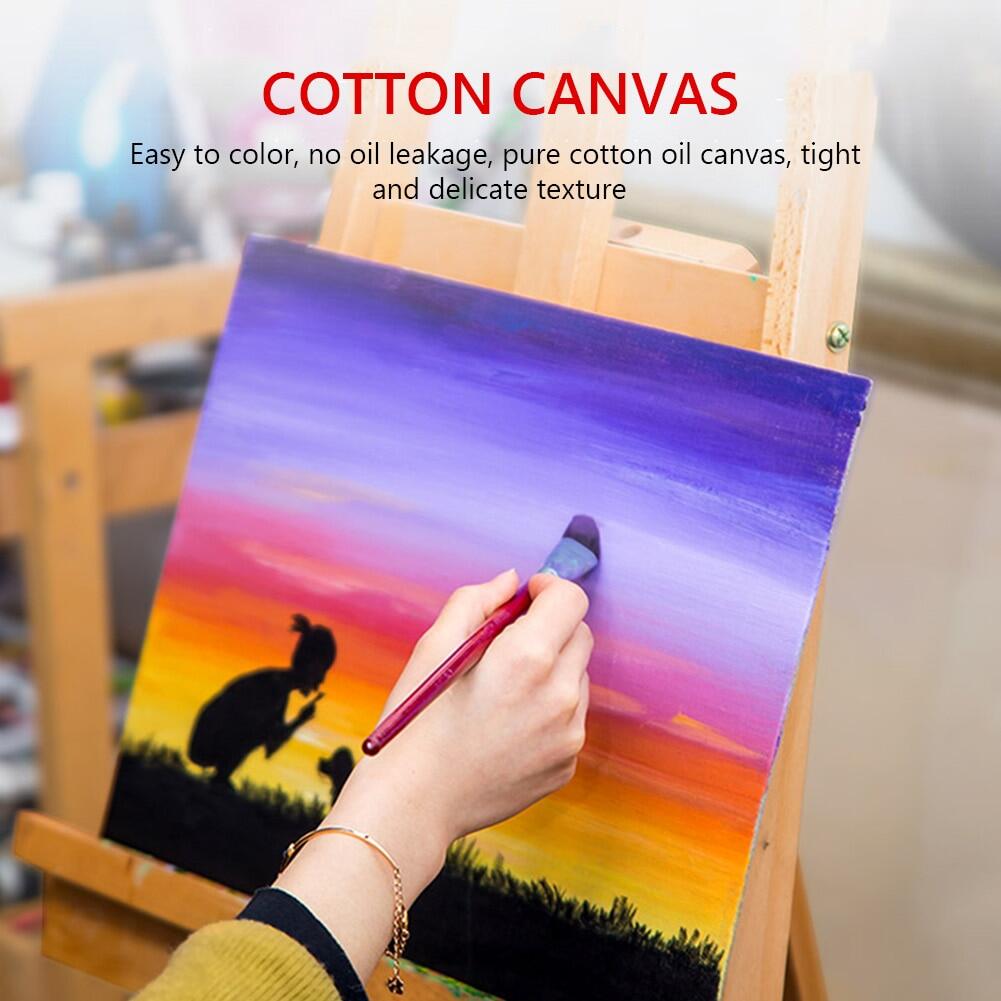 Exceart White Blank Canvas Panel Boards Cotton Panel Boards for Acrylic Painting Oil Paint Wet Art Media 10X10CM