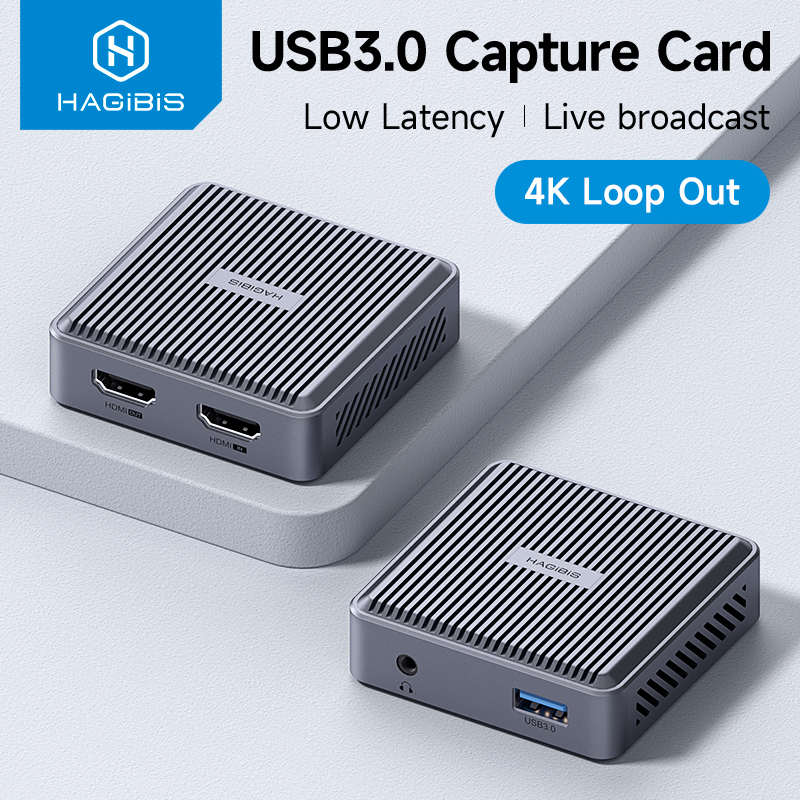 Hagibis thẻ ghi hình tương thích hdmi 4k loop out , 60fps hdmi capture to usb-c 1080p record with audio for switch xbox ps4/5 live streaming ghi hình phát sóng qua máy quay dslr camera hành động obs potplayer