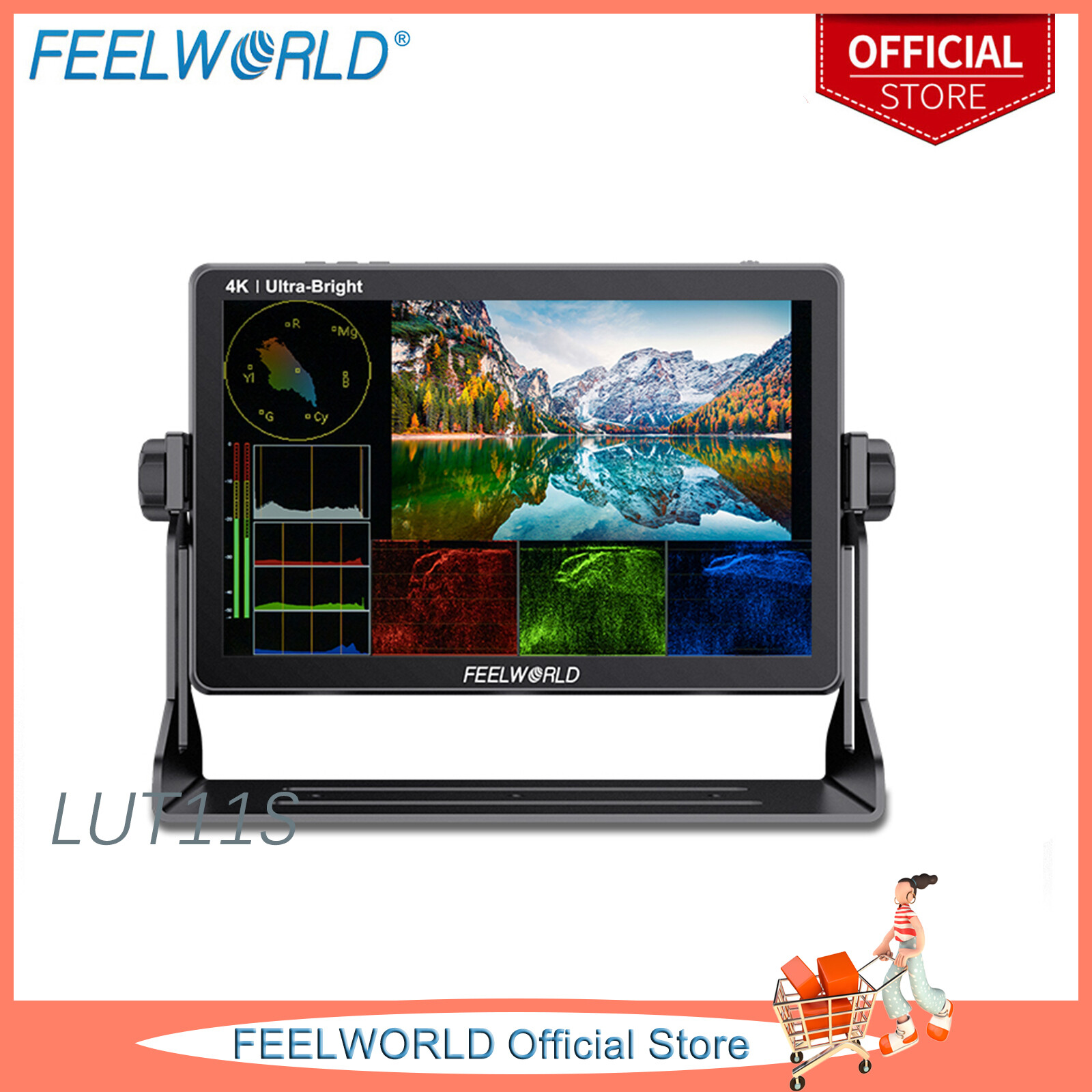 FEELWORLD LUT11S 10.1 Inch DSLR Camera Field Monitor 3G-SDI 1920X1200 4K HDMI Ultra High Bright 2000nit Touch Screen ราคา 12,186 บาท*ส่งฟรี
