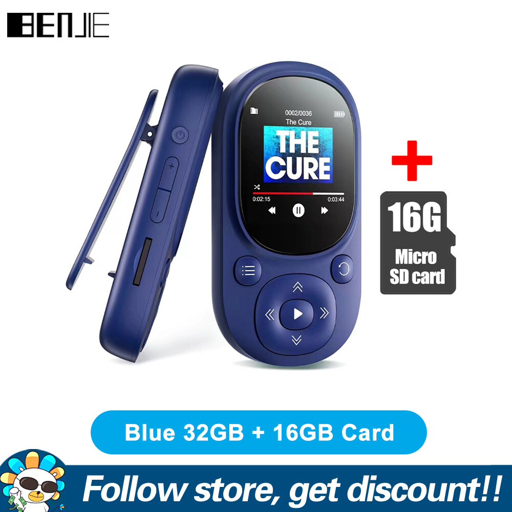 Benjie Máy nghe nhạc MP3 Bluetooth A11 có kẹp máy nghe nhạc MP3 mini chạy tập thể thao máy nghe nhạc