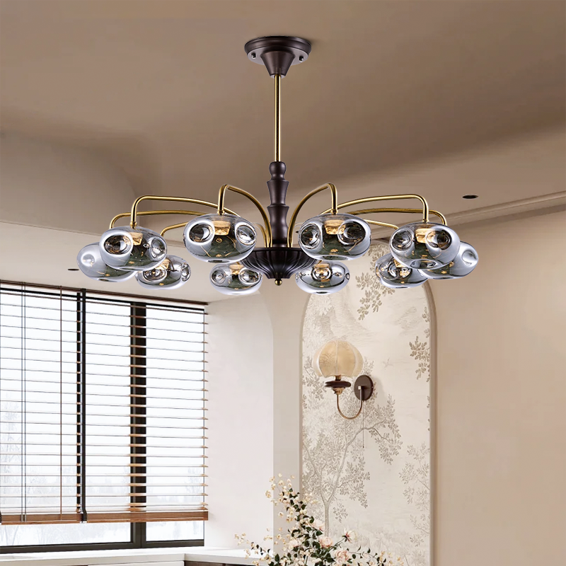 Retro Loft Living Room Chandelier Lighting E27 Vintage American Style silvery/Gold Ceiling Chandelier Household Dining Room Light ราคา 6,335 บาท*ส่งฟรี