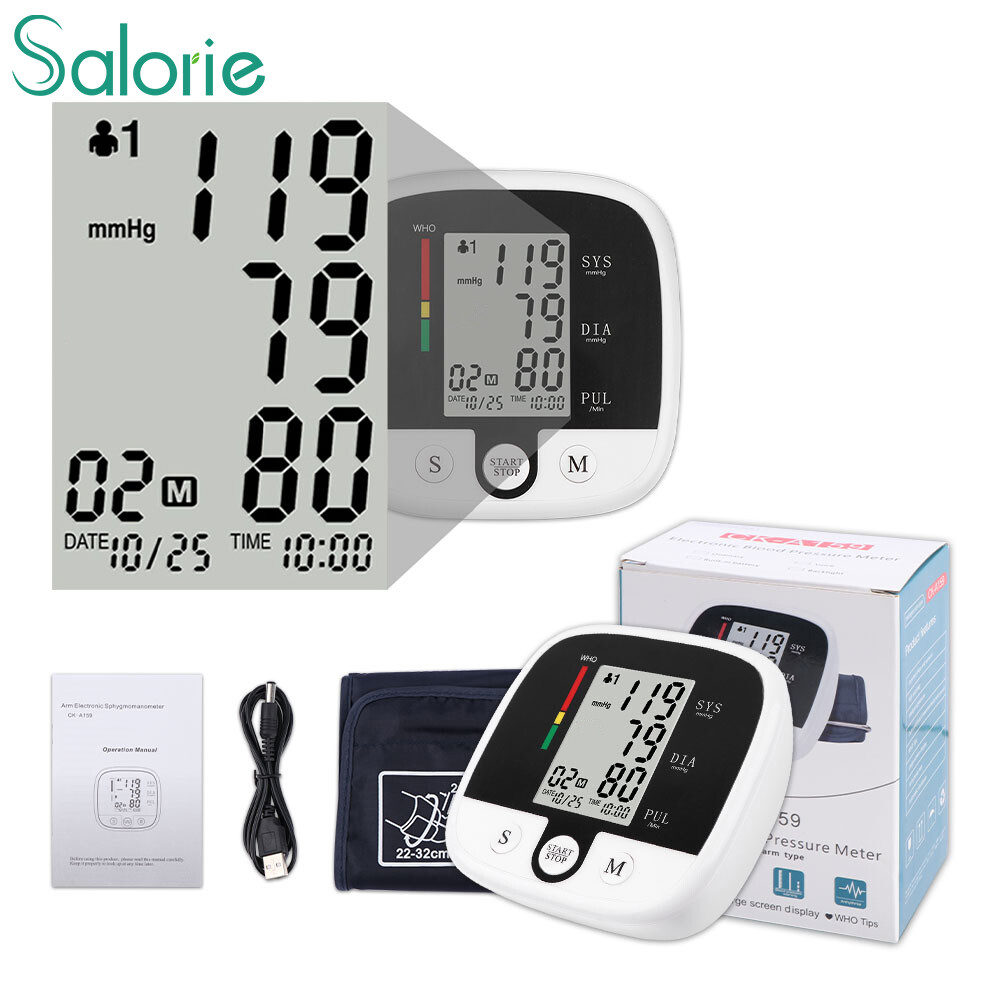 Salorie Automatic Digital ARM Blood Pressure Monitor Sphygmomanometer Tonometer Tensiometer Pulse Meter BP Monitor ราคา 405 บาท*ส่งฟรี