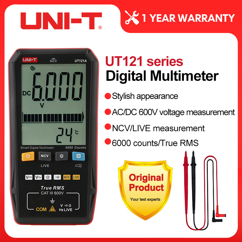 Đồng hồ vạn năng kỹ thuật số thông minh uni-t đồng hồ vạn năng kiểm tra điện áp ac dc ut121a ut121b ut122 máy đo điện dung kỹ thuật số true rms máy đo tần số