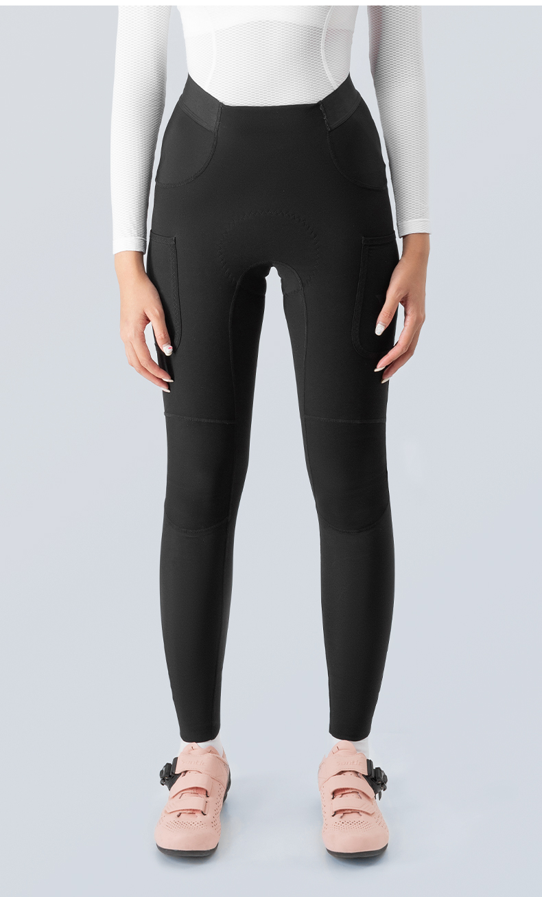 【TVI】ROCKBROS Cycling Pants Women 3D Shockproof Slim MTB Road Bike Long Pants Windproof Warm Reflective Bicycle Pants for Women