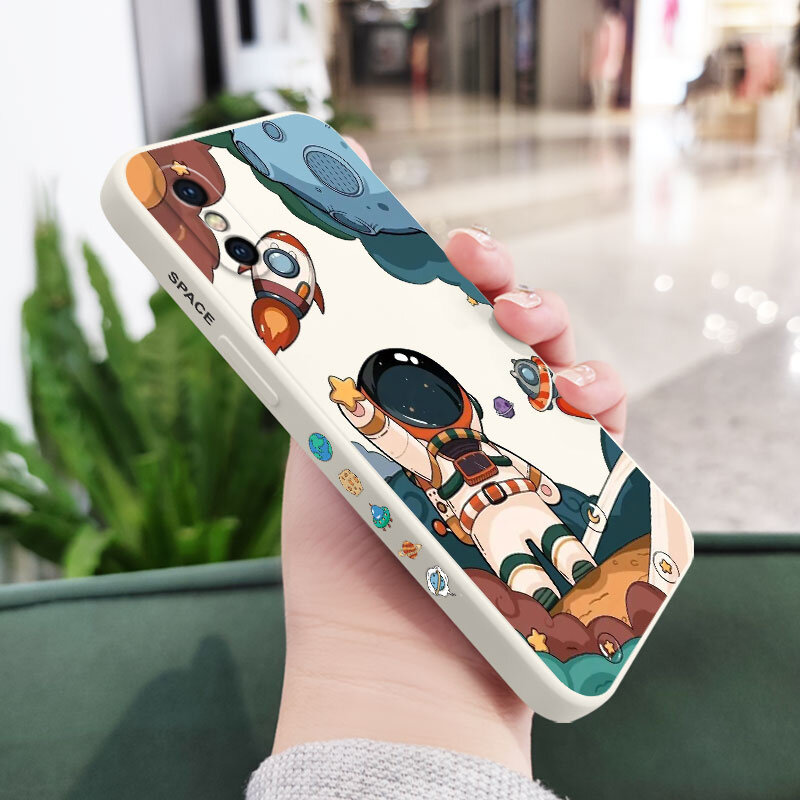 Ốp lưng Này phi hành gia IPhone X XS XR Max 8 7 6 6S Plus SE 2020 2022 Cảm giác thoải mái Silicone lỏng vỏ điện thoại