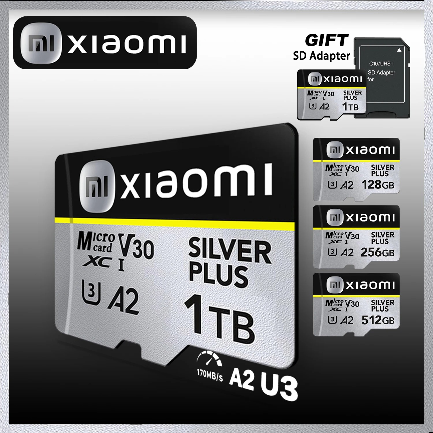Xiaomi SD Card 128GB 256GB Ultra Micro TF SD Card 2TB 1TB 512GB High Speed Flash Memory Card Mini U3 A2 Storage Card ราคา 69 บาท*ส่งฟรี