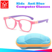 IMPALA FL1015Q Kids Computer Glasses for 3-6 Years old Child Elastic Silicone Frame UV400 Anti Blue Lens Removeable Lens with Glasses Box