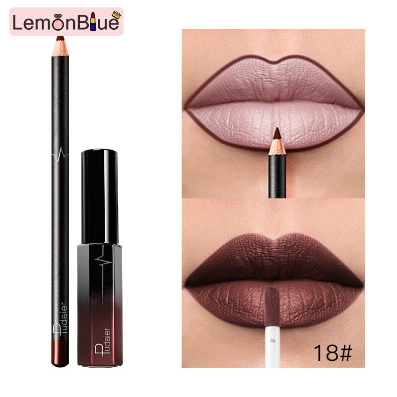 Gambar LemonBlue Lip Liner Pencil   Lip Glaze Set Velvety Matte Lipstick Pen Easy to Create Lipstick Pen Easy to Create Perfect Lip Makeup 36 Colors Available Velvety Matte Cosmetics Lip Liner Pencil   Lip Glaze Set