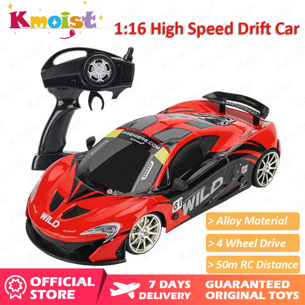 Kmoist Remote Control Drift Car 2.4G 1 16 Alloy 4WD High Speed RC Racing