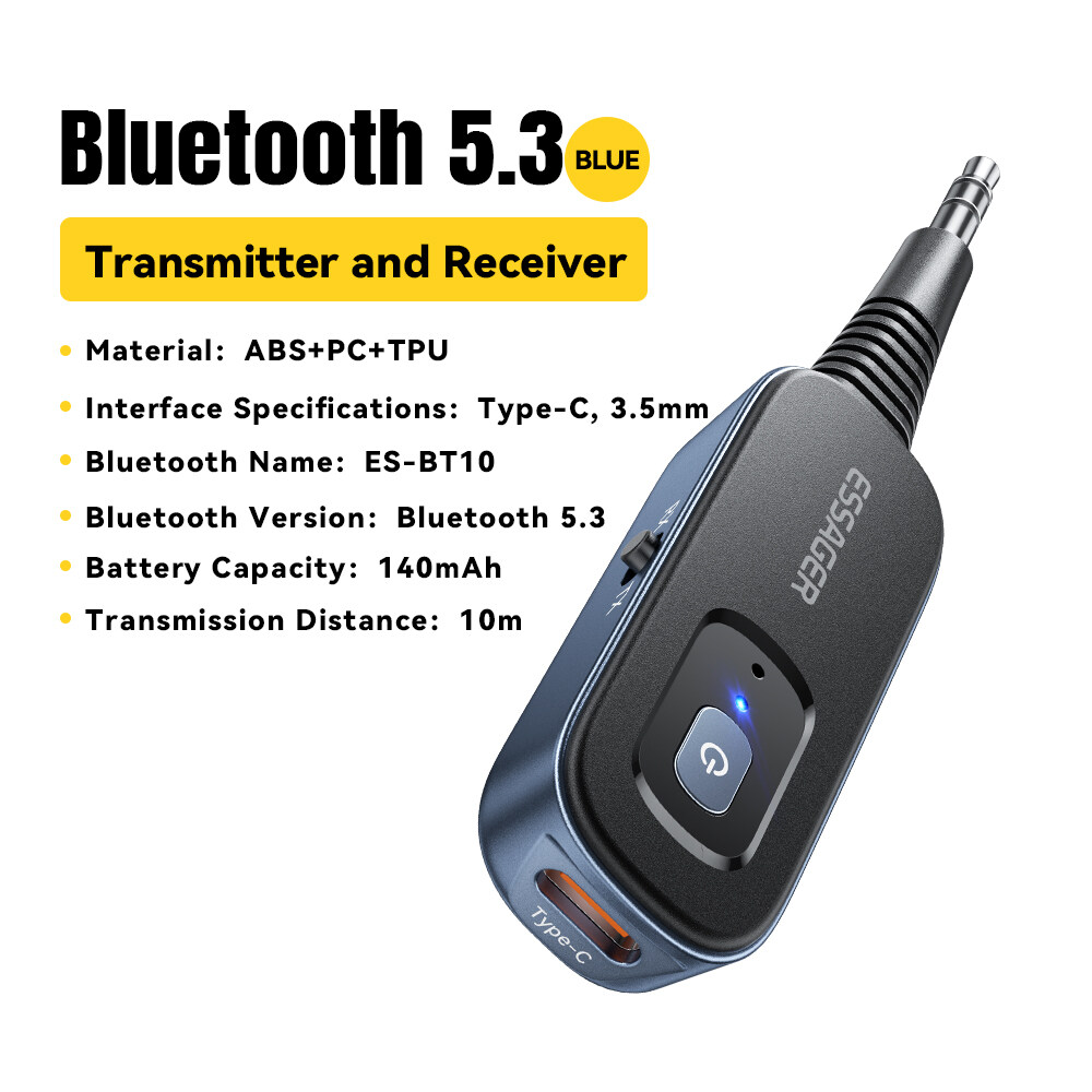 Essager Bộ chuyển đổi Bluetooth 2in1 rxtx thiết bị âm thanh 5.1 bộ chuyển đổi Bluetooth cho loa máy
