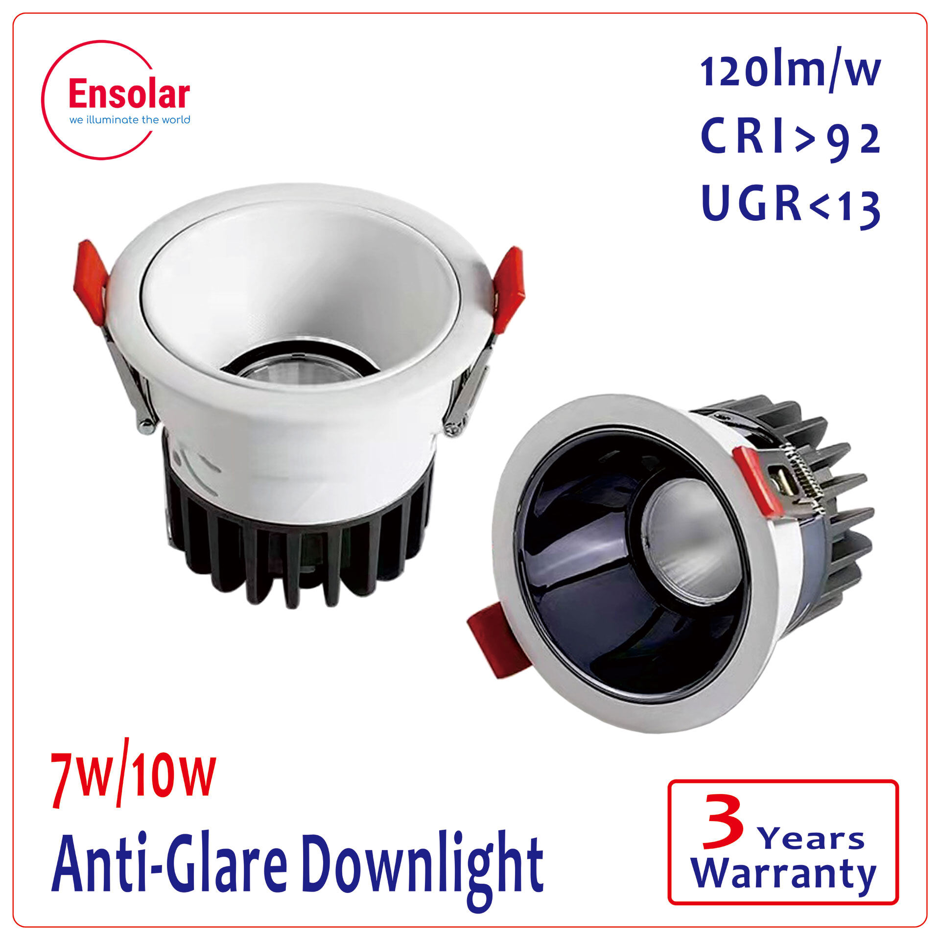 Đèn âm trần ensolar 7w 10w cob chống led sáng nhãn cầu đèn âm trần đèn âm trần đèn trần